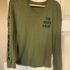 Long sleeve dark green top